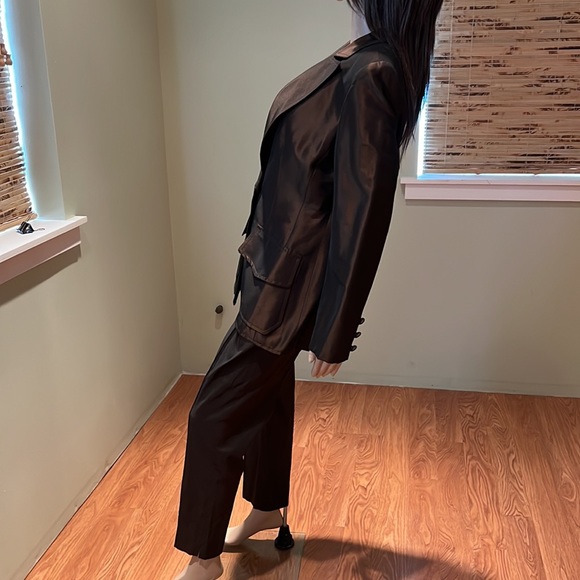 Bestini Paris Two Piece Blazer And Pant Set In Brown Copper Iridescent Size M/L - Picture 4 of 12